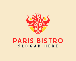 Bison Flame Barbecue logo design