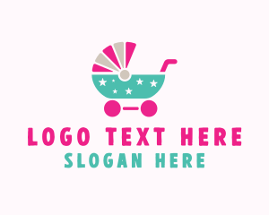 Motherhood - Star Baby Stroller logo design