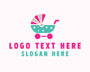 Nursery - Star Baby Stroller logo design