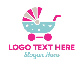 Babysitter - Star Baby Stroller logo design