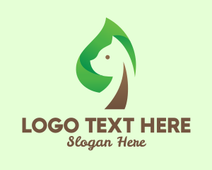 Veterinarian - Cat Eco Leaf logo design