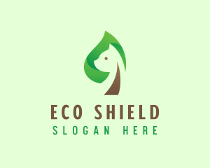 Cat Eco Leaf logo design