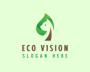 Cat Eco Leaf logo design