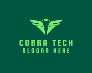 Cobra Snake Wings  logo design