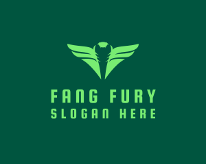 Fangs - Cobra Snake Wings logo design