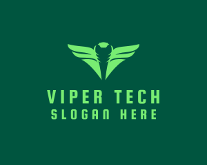 Viper - Cobra Snake Wings logo design