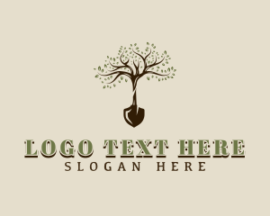 Landscaping - Shovel Landscaping Tree logo design