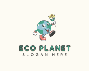 Flower Eco Globe logo design