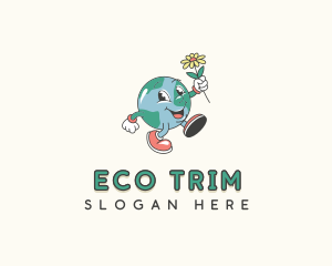 Flower Eco Globe logo design