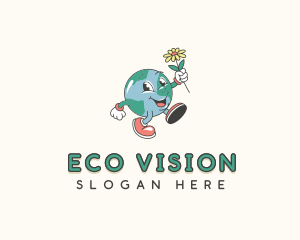 Flower Eco Globe logo design