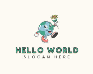 Flower Eco Globe logo design