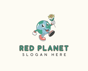 Flower Eco Globe logo design