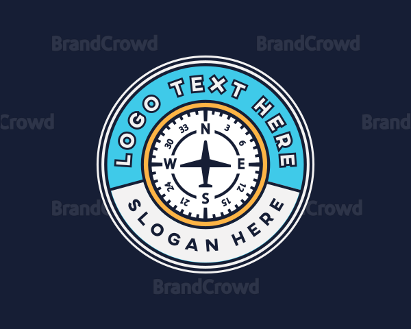 Aircraft Aviation Compass Logo