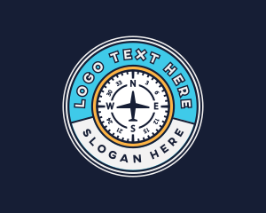 Flight Instrument - Aircraft Aviation Compass logo design