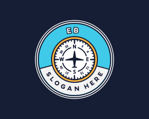 Emblem - Aircraft Aviation Compass logo design