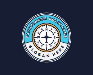 Aircraft Aviation Compass logo design