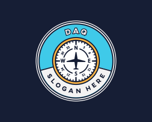 Flight Instrument - Aircraft Aviation Compass logo design