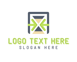 Hourglass - Tech Time Hourglass logo design