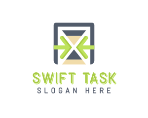 Task - Tech Time Hourglass logo design
