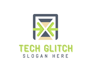 Tech Time Hourglass logo design