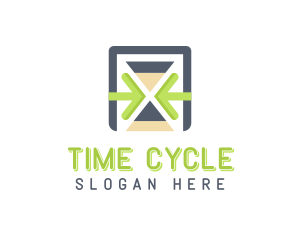 Tech Time Hourglass logo design