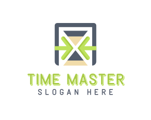 Tech Time Hourglass logo design