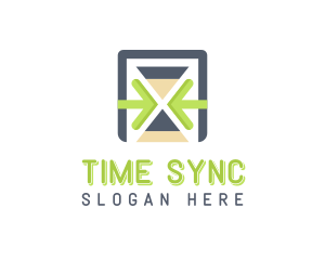 Tech Time Hourglass logo design