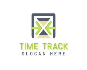 Tech Time Hourglass logo design