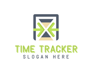 Tech Time Hourglass logo design