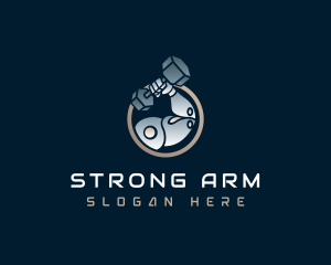 Arm - Strong Robot Muscle Arm logo design