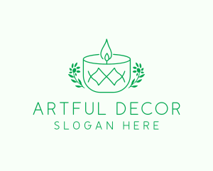 Candle Flower Decor logo design