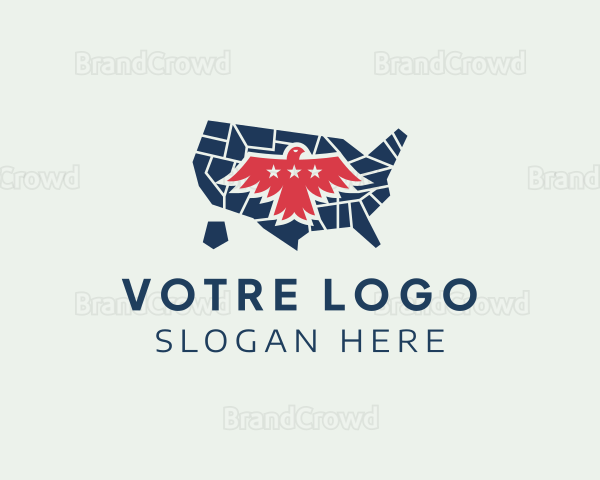 America Eagle Map Logo