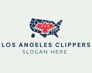 America Eagle Map Logo