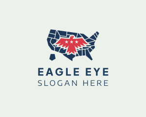 America Eagle Map logo design