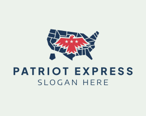 America - America Eagle Map logo design