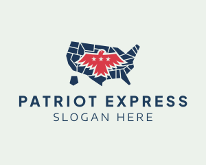 Nationalist - America Eagle Map logo design