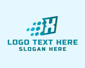 Networking - Digital Pixel Letter X logo design