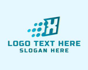 Computer - Digital Pixel Letter X logo design