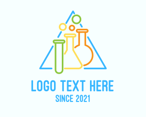 Microbiology - Lab Flask & Test Tube logo design
