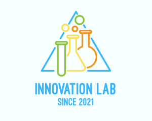 Lab Flask & Test Tube logo design