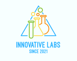 Lab Flask & Test Tube logo design