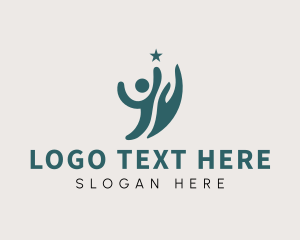 Community - Human Hand Reaching Star logo design