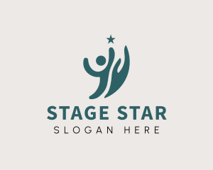 Actor - Human Hand Reaching Star logo design