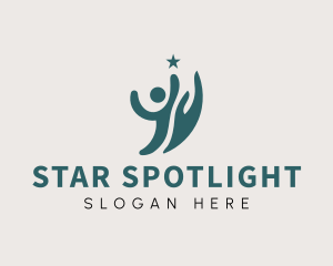 Human Hand Reaching Star logo design