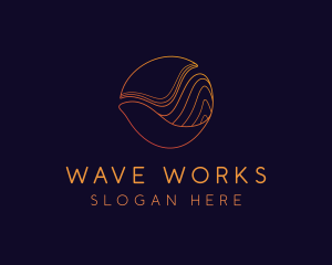 Gradient Sphere Wave logo design