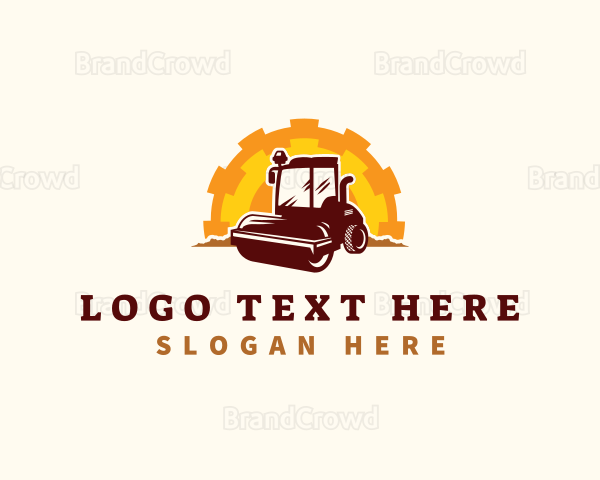 Road Roller Compactor Logo