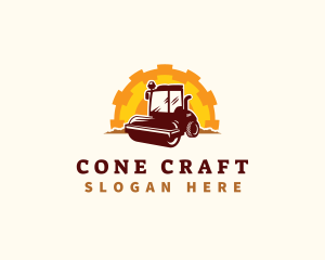 Road Roller Compactor logo design