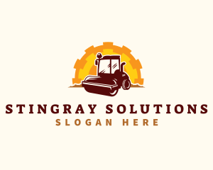 Road Roller Compactor logo design