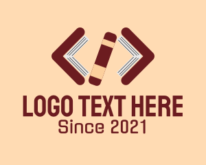 Coding - Book Program Code logo design