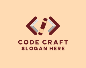 Coding - Book Program Code logo design